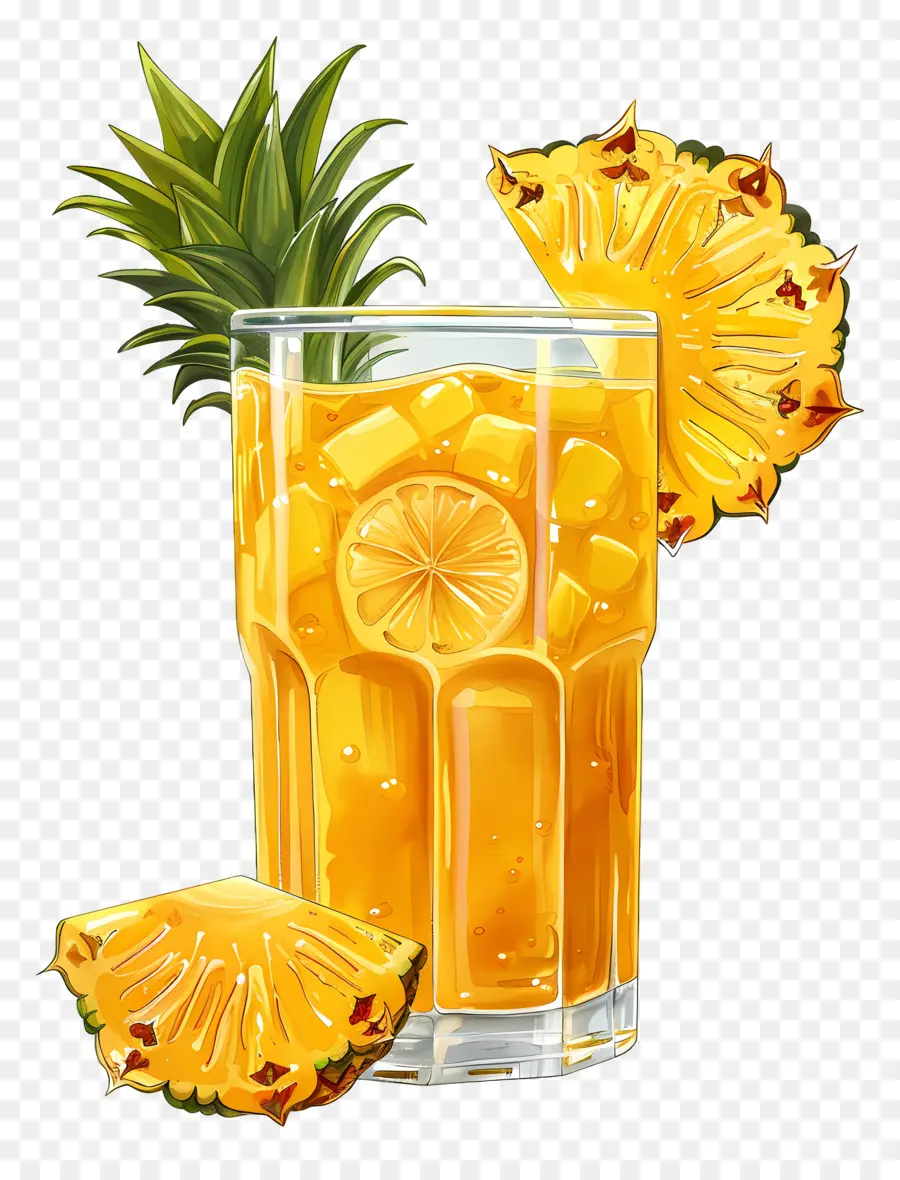 Jus D'ananas，Verre PNG