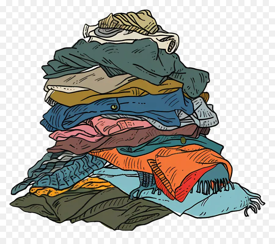 Pile De Vêtements，Lessive PNG