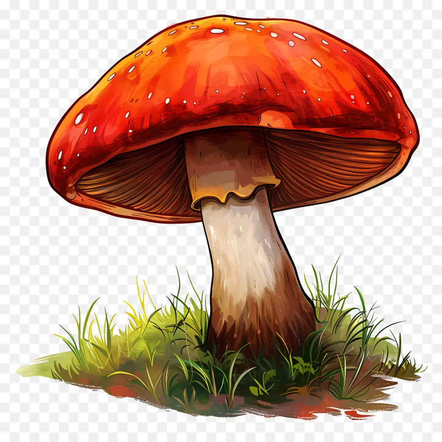 Champignons，Champignons Avec Feuille Jaune PNG