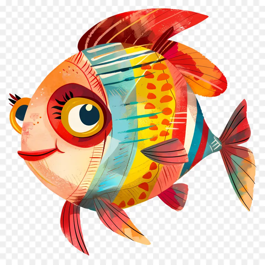 Poisson De Dessin Animé，Poisson Jaune PNG