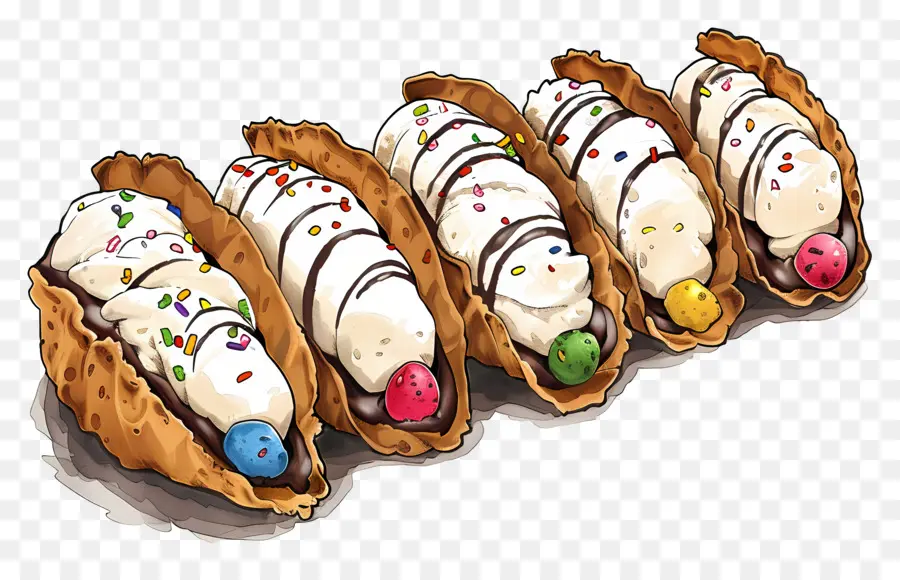 Tacos à La Crème Glacée，Dessert PNG