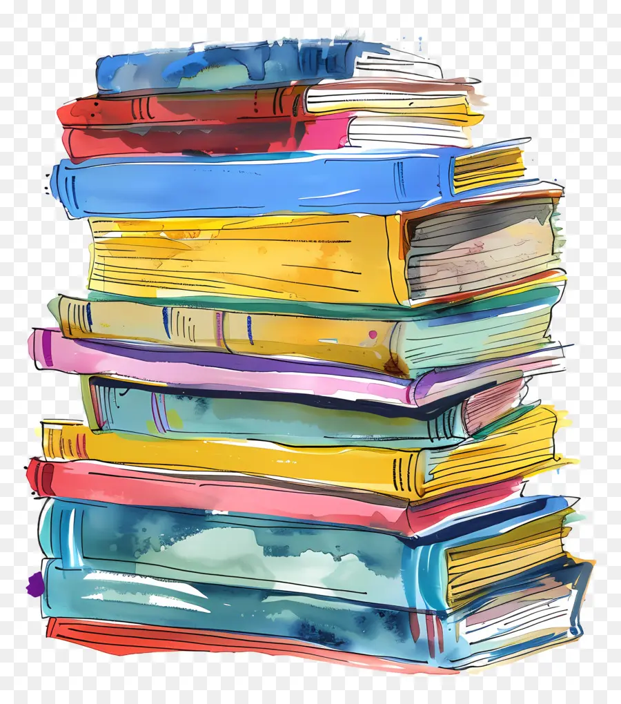 Pile De Livres，En Lisant PNG