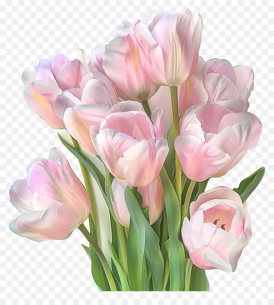 Tulipes Roses，Bouquet PNG