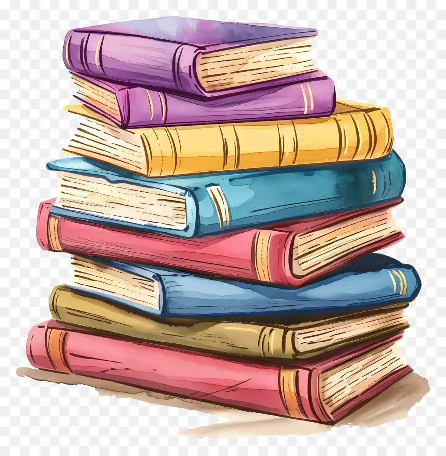 Pile De Livres，En Lisant PNG