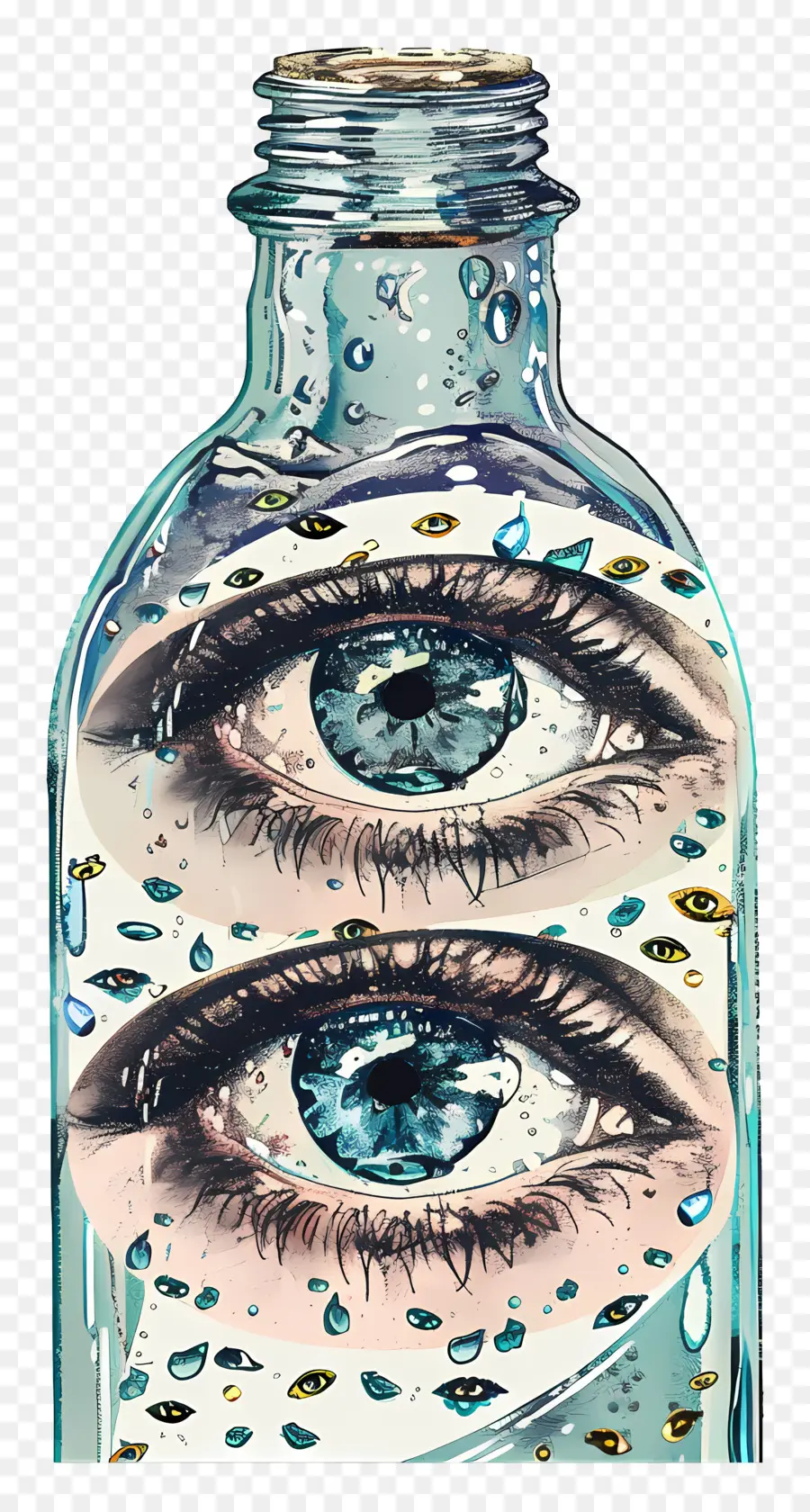 Yeux Dans Une Bouteille En Verre，Yeux Dans Une Bouteille PNG