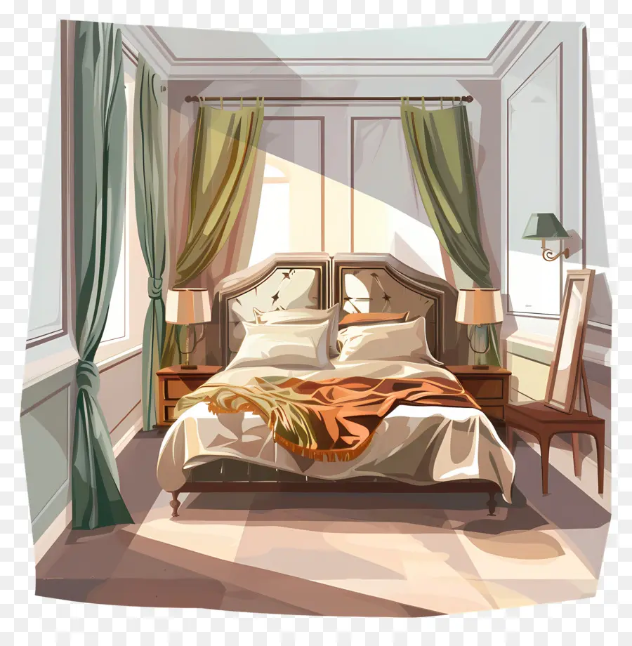 Intérieur De Chambre Confortable，Chambre à Coucher PNG