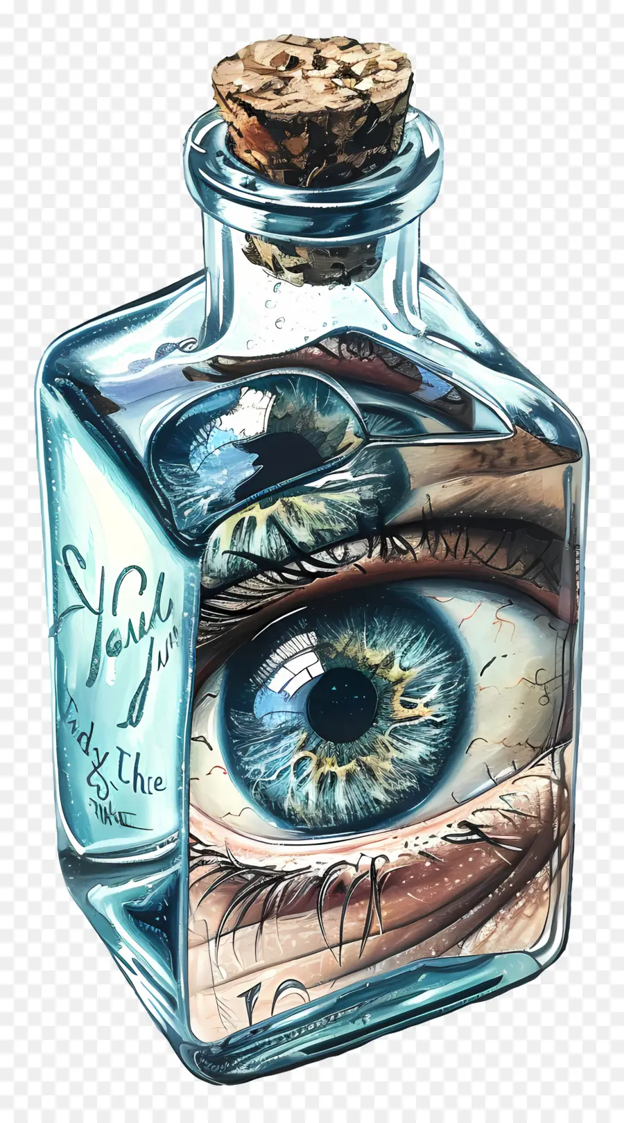 Yeux Dans Une Bouteille En Verre，Les Yeux PNG