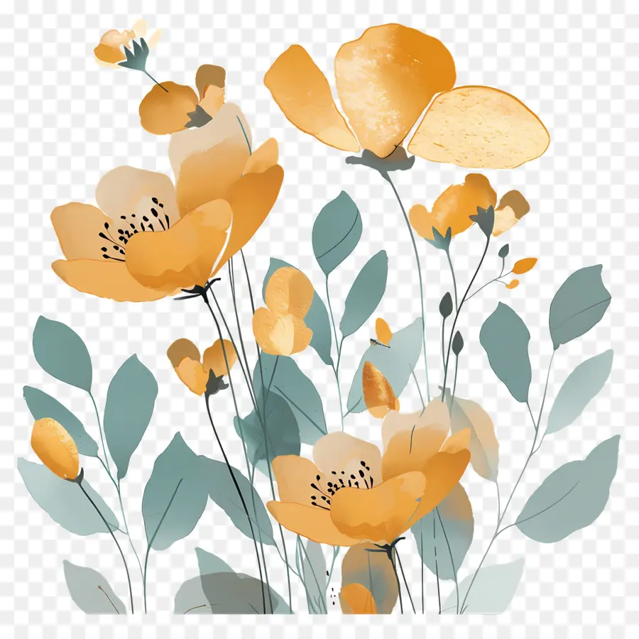 Or Fleurs，Fleurs Jaunes PNG