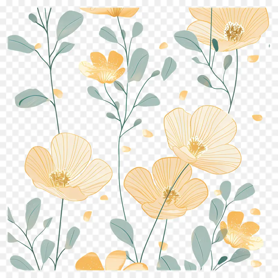 Fleurs D'or，Fleurs Jaunes PNG