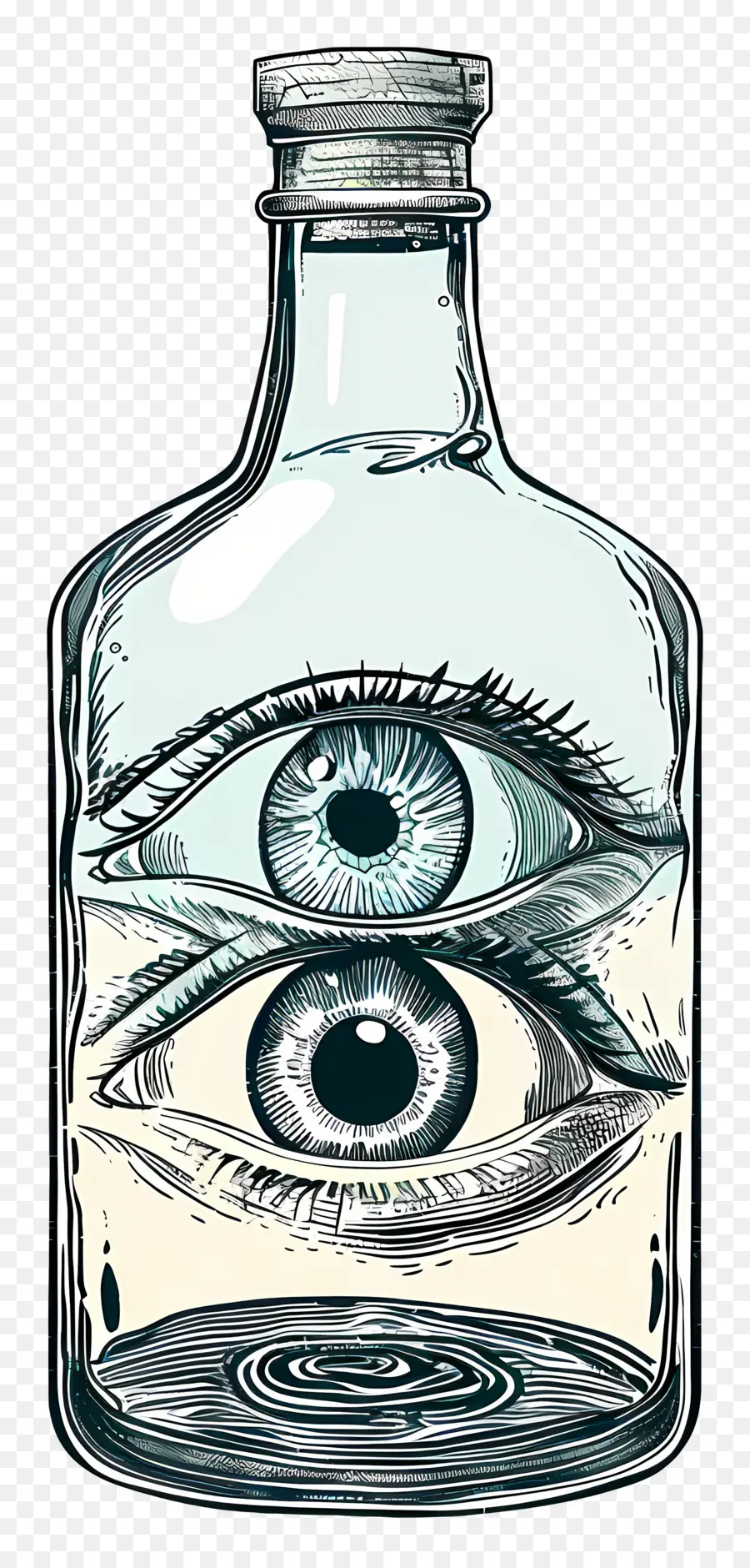 Yeux Dans Une Bouteille En Verre，Yeux Dans La Bouteille PNG