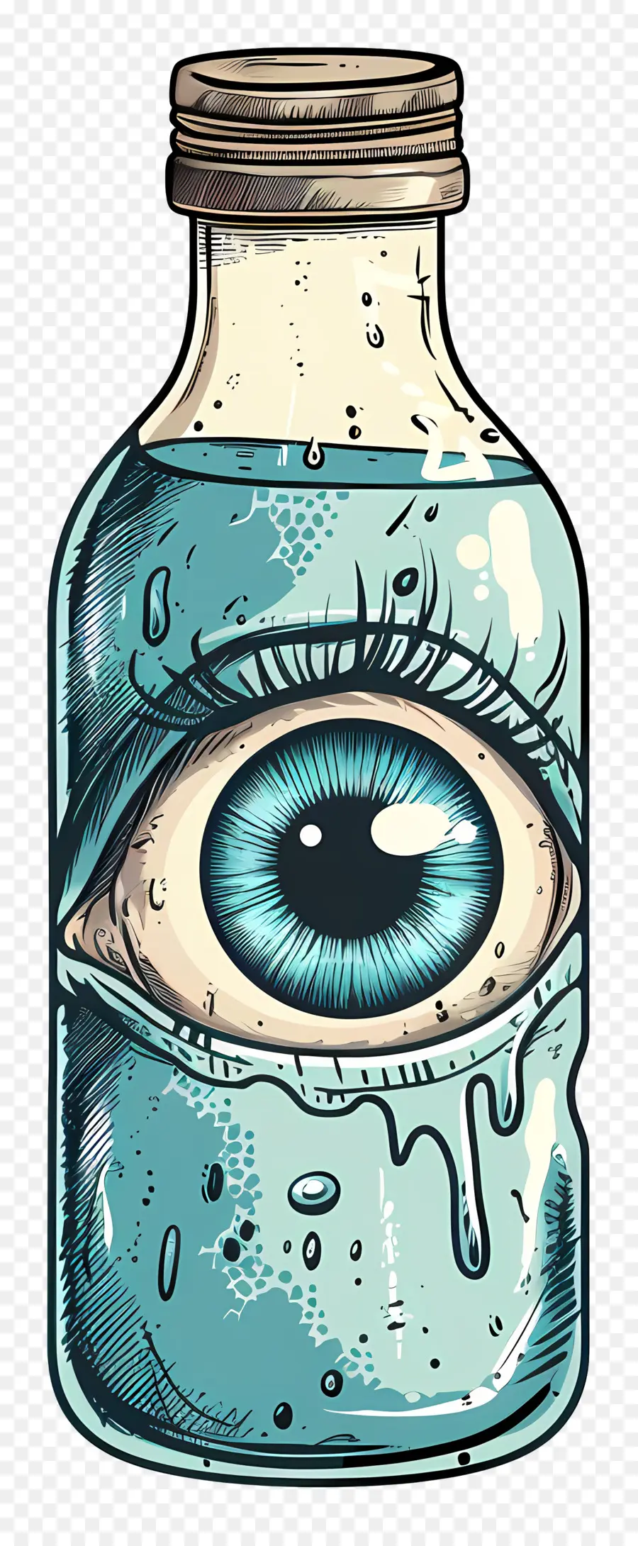 Yeux Dans Une Bouteille En Verre，Yeux En Bouteille PNG