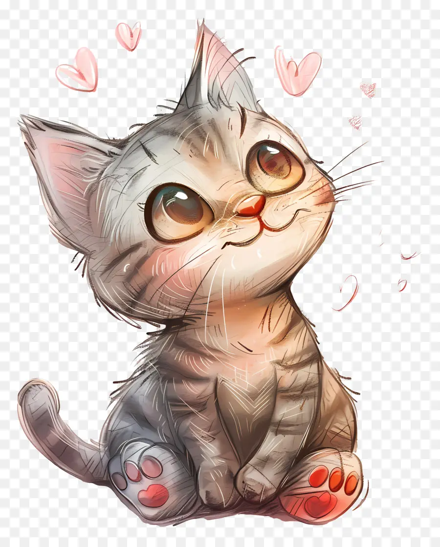 Chat De Dessin Animé，Chaton Mignon PNG