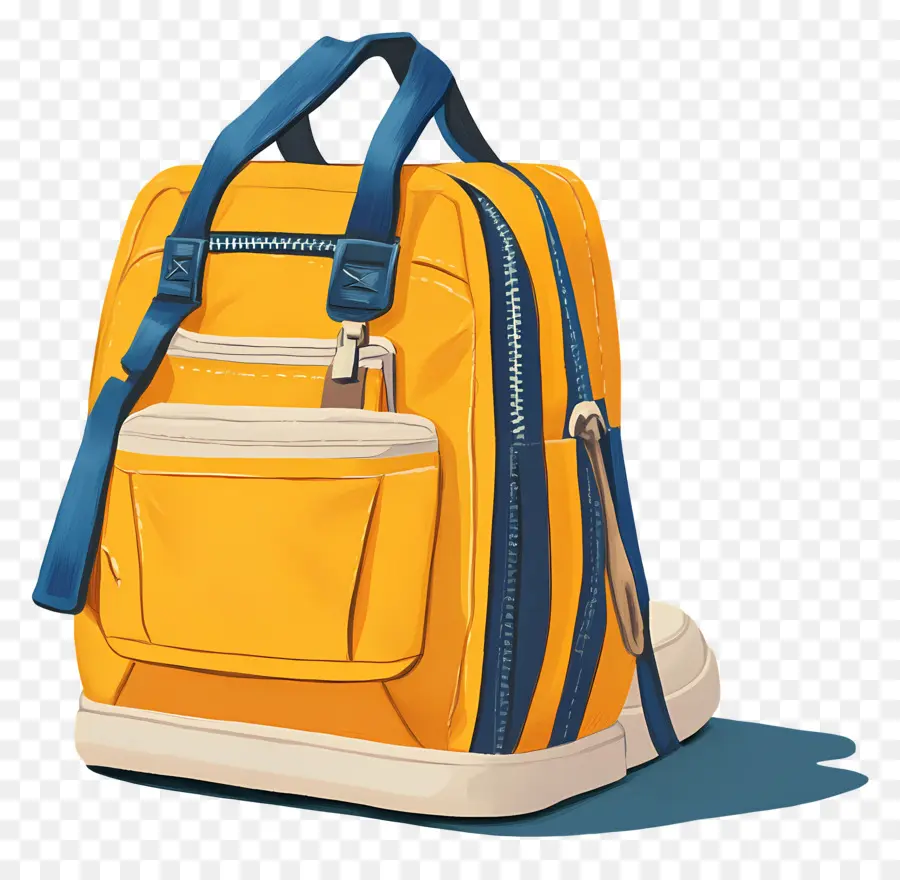 Retour à L'école，Sac à Dos Jaune PNG