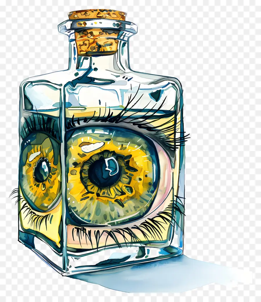 Yeux Dans Une Bouteille En Verre，L'oeil Dans Une Bouteille PNG