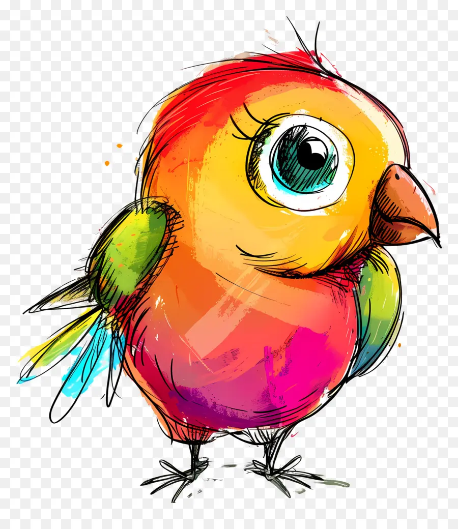 Dessin Animé Oiseaux，Oiseau Coloré PNG