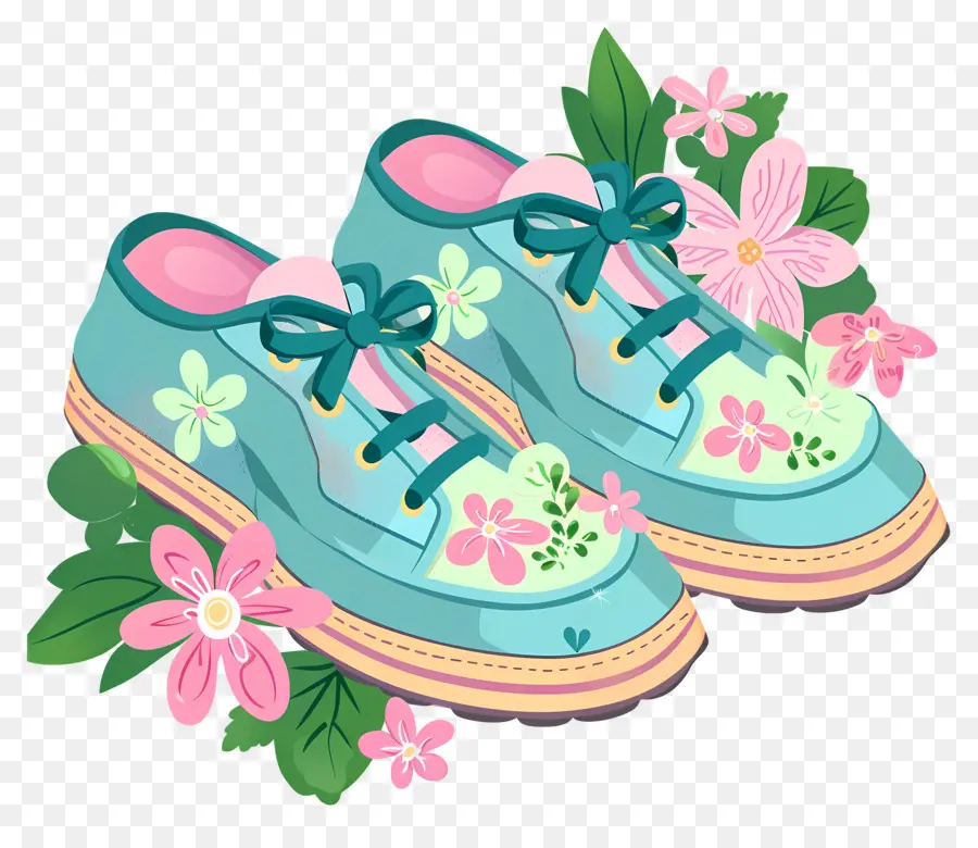 Jolies Chaussures，Chaussures à Fleurs PNG