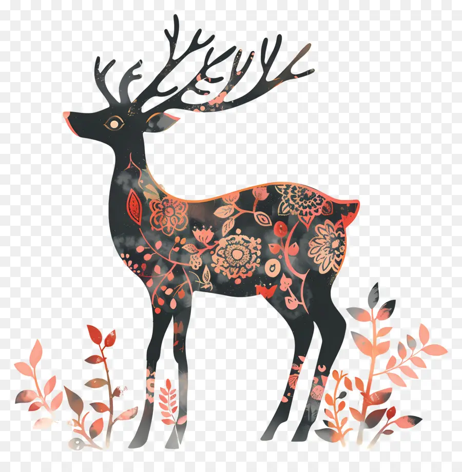 Cerf，Cerf Coloré PNG