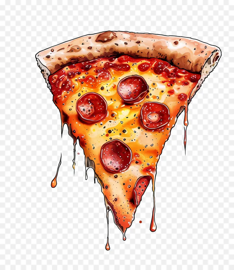 Tranche De Pizza，Tranche De Pizza Au Pepperoni PNG