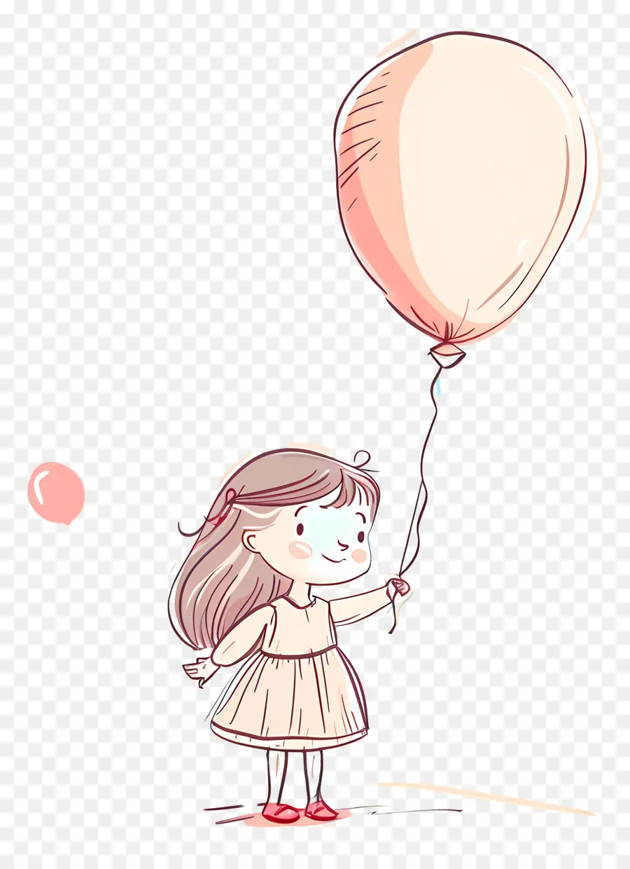 Petite Fille，Ballon Rouge PNG