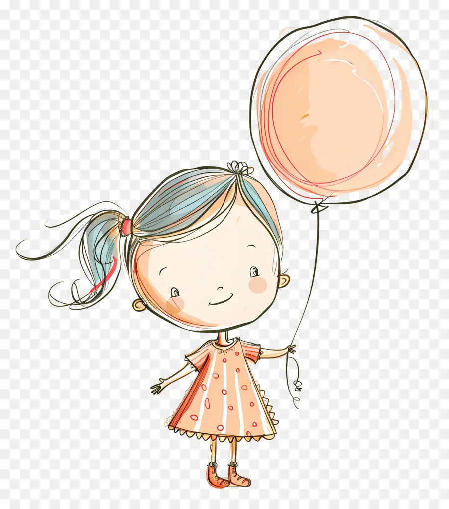 Petite Fille，Fille Avec Ballon PNG