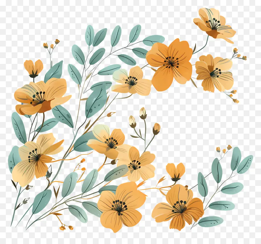 Fleurs D'or，Fleurs Jaunes PNG