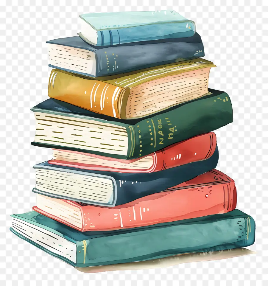 Pile De Livres，En Lisant PNG