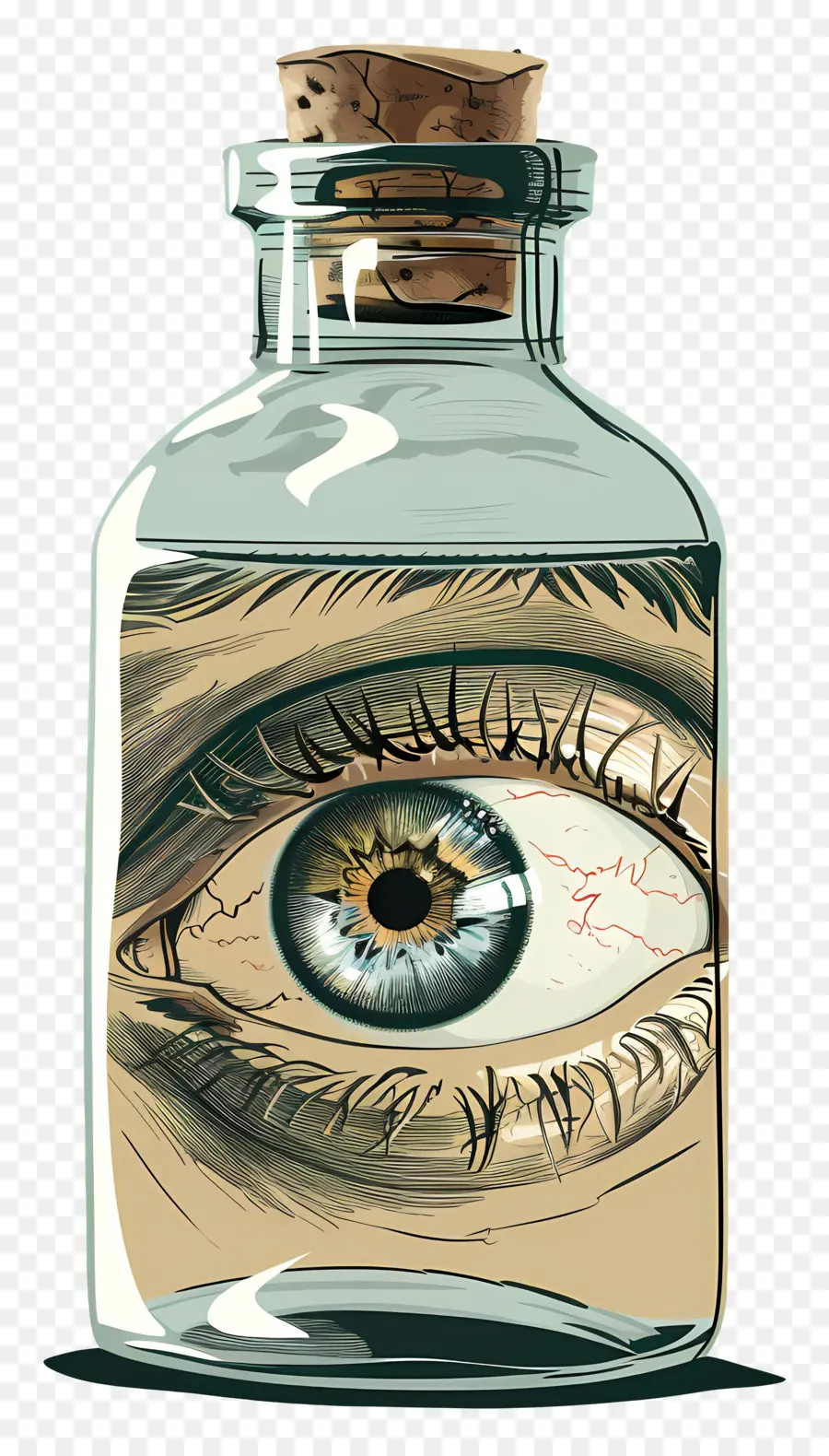 Yeux Dans Une Bouteille En Verre，Oeil Dans Une Bouteille PNG