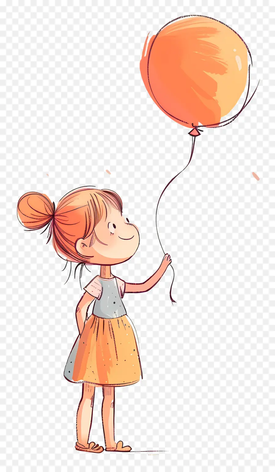 Petite Fille，Ballon Jaune PNG