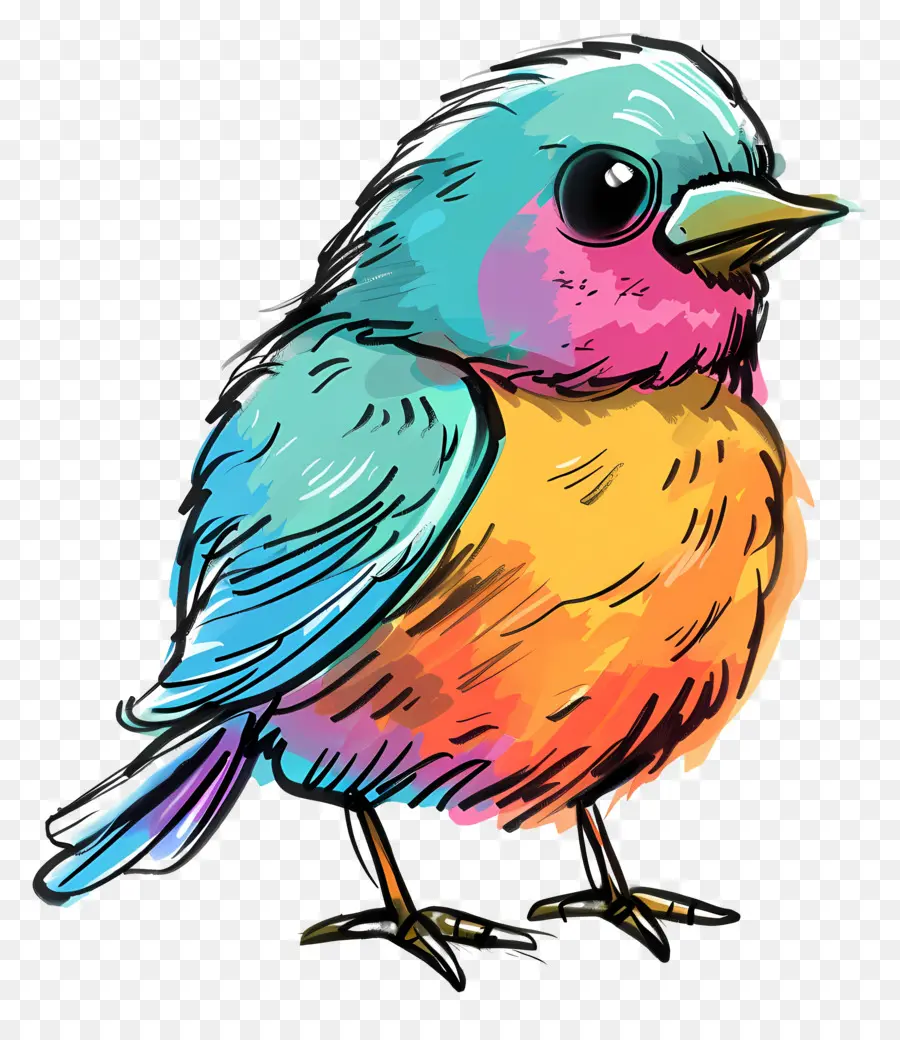 Oiseau De Dessin Animé，Oiseau Coloré PNG