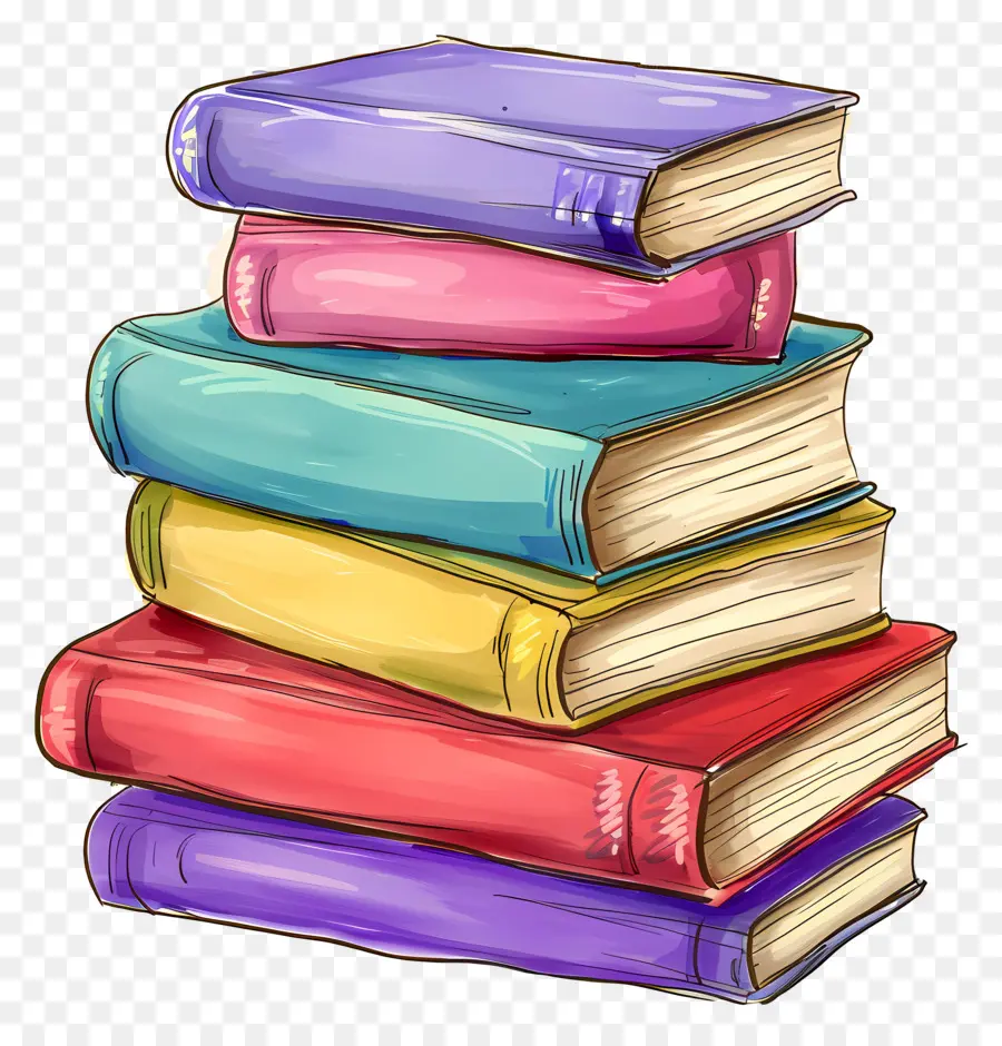 Pile De Livres，Pile Colorée De Livres PNG