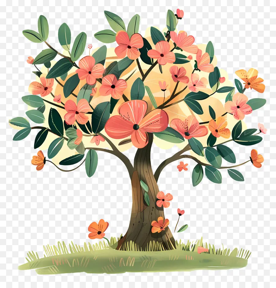 Arbre De Dessin Animé，Arbre Coloré PNG