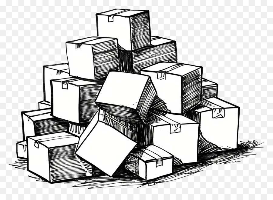 Pile De Cartons，Pile De Boîtes PNG