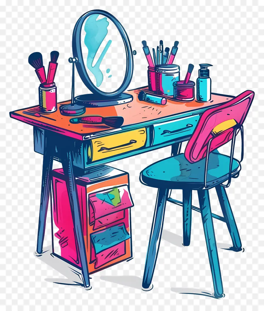 Bureau De Maquillage，Vanité De Maquillage PNG