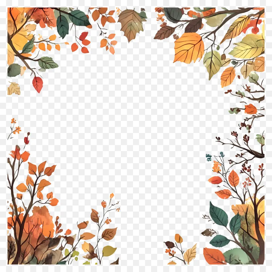 Cadre D'automne，Feuilles D'automne PNG