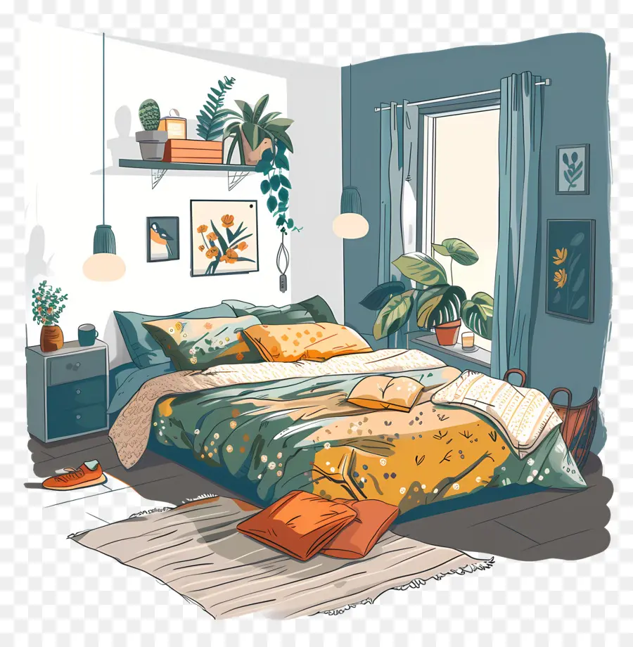 Intérieur De Chambre Confortable，Chambre Confortable PNG