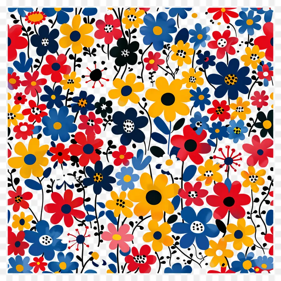 Motif De Fleurs De Printemps，Motif Floral PNG