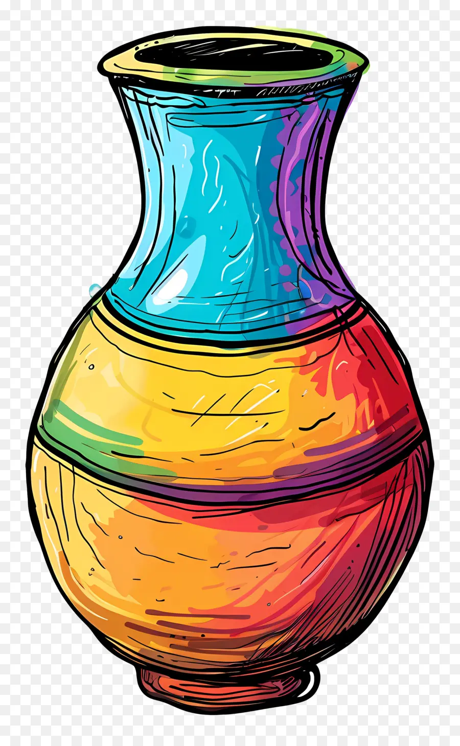 Vase En Céramique，Vase Coloré PNG