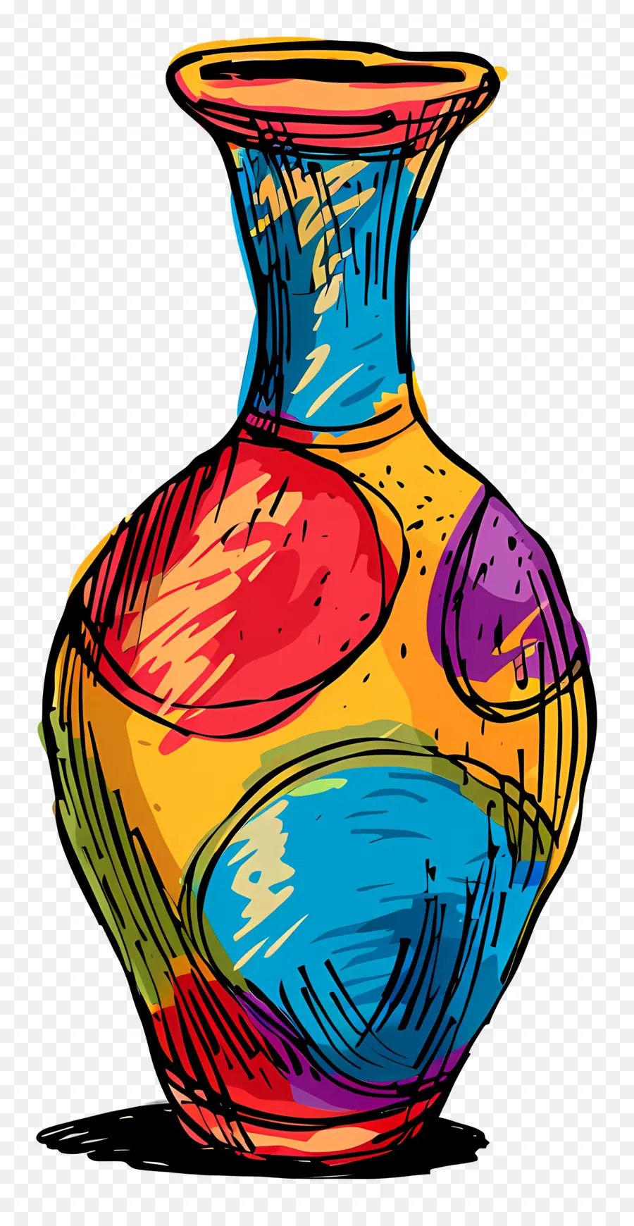 Vase En Céramique，Vase Coloré PNG