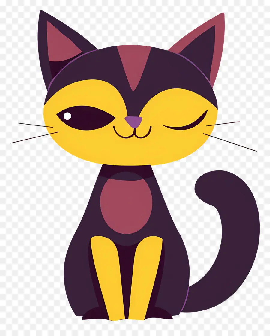 Chat De Dessin Animé，Chat Clignotant PNG