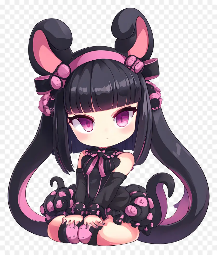 Kuromi，Fille Animée PNG