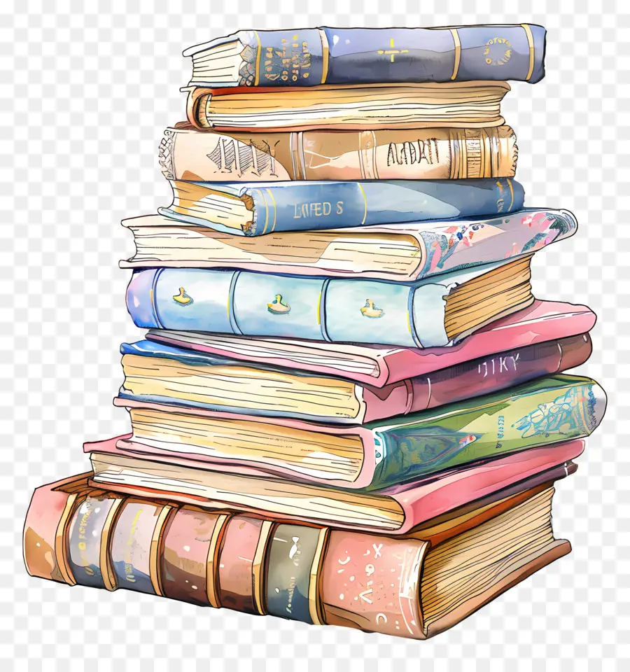 Pile De Livres，Livres Colorés PNG