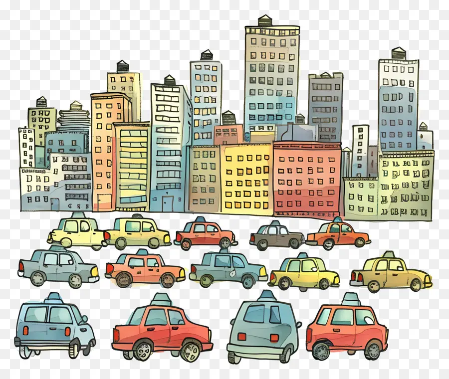 Voitures En Ville，Paysage Urbain PNG