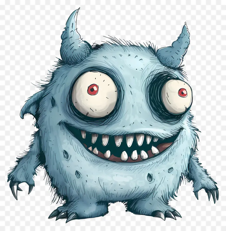 Monstre De Dessin Animé，Monstre Bleu PNG