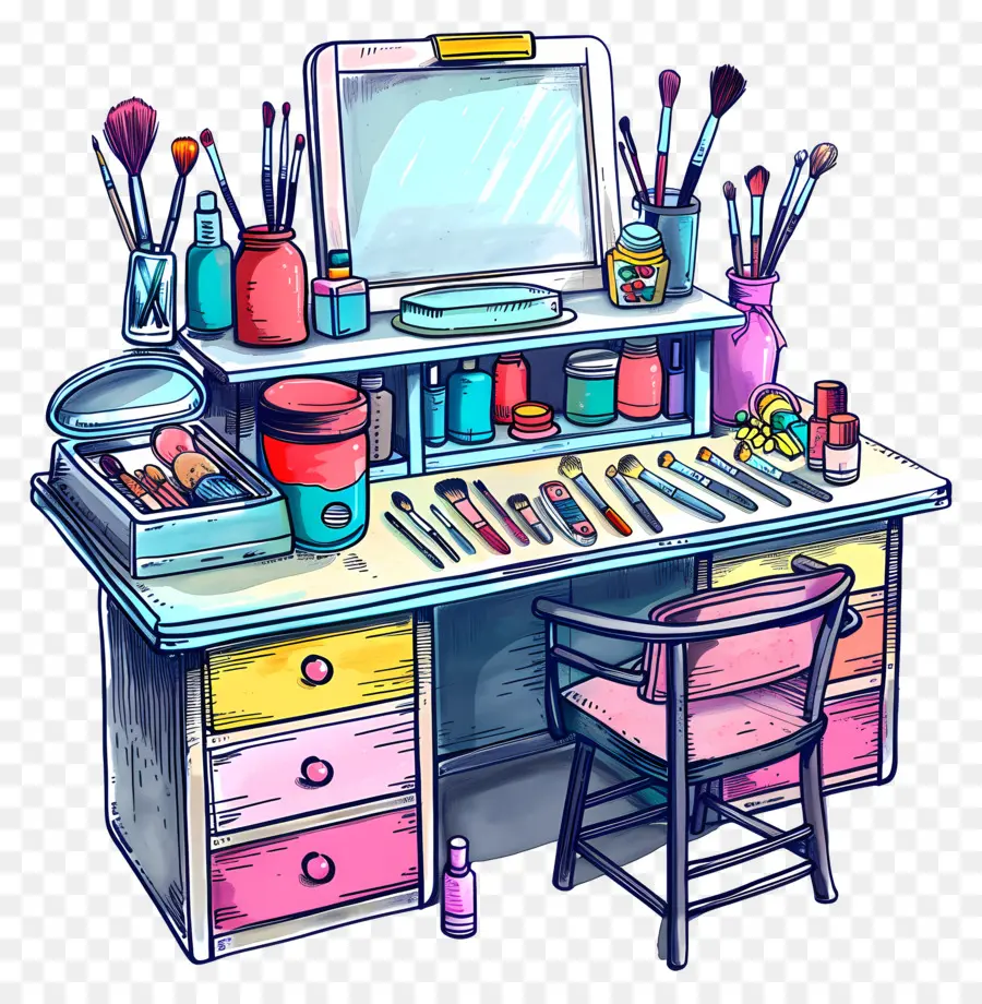 Bureau De Maquillage，Vanité De Maquillage PNG