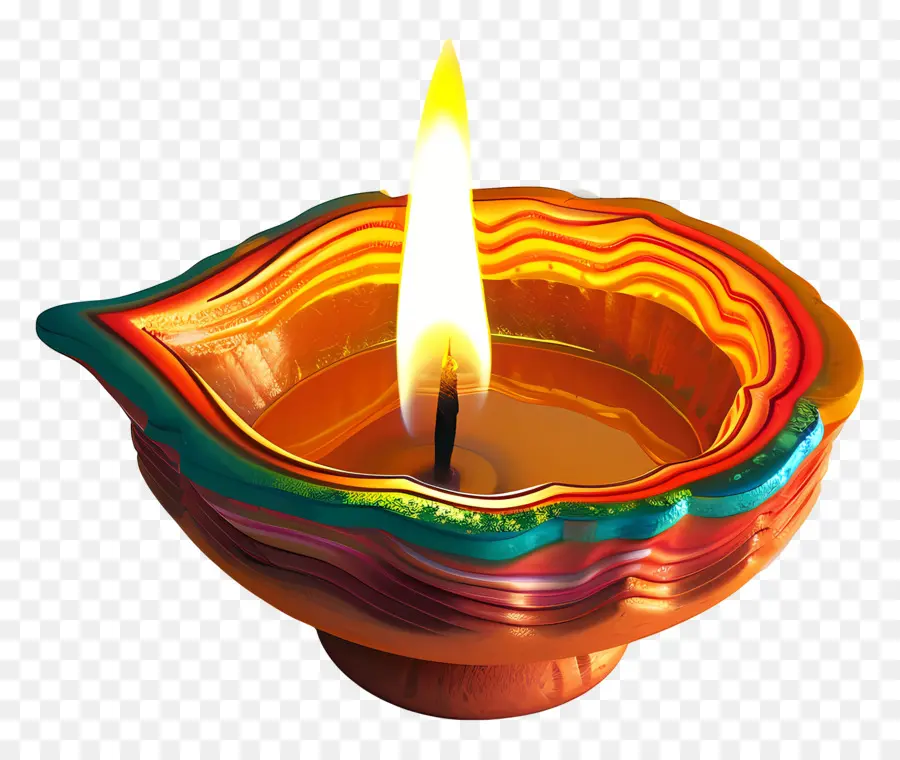 Diwali Lampe，Lampe à Huile Allumée PNG