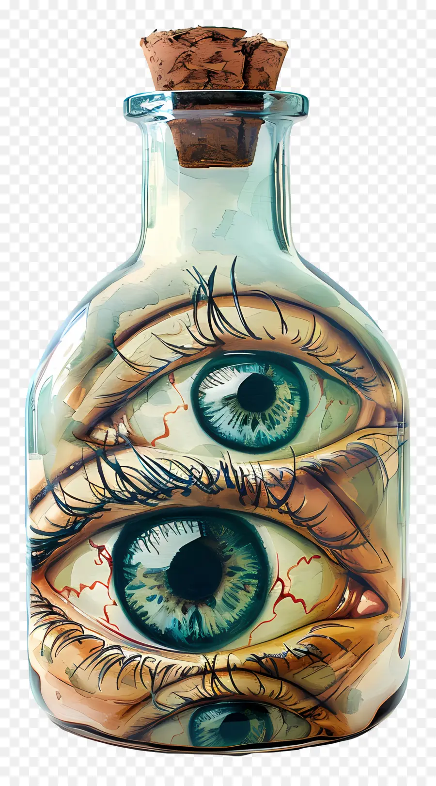 Yeux Dans Une Bouteille En Verre，Oeil Dans Une Bouteille PNG