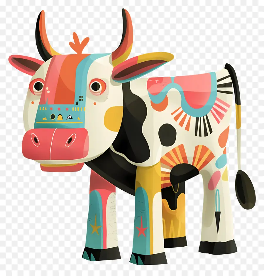 Vache，Vache Colorée PNG