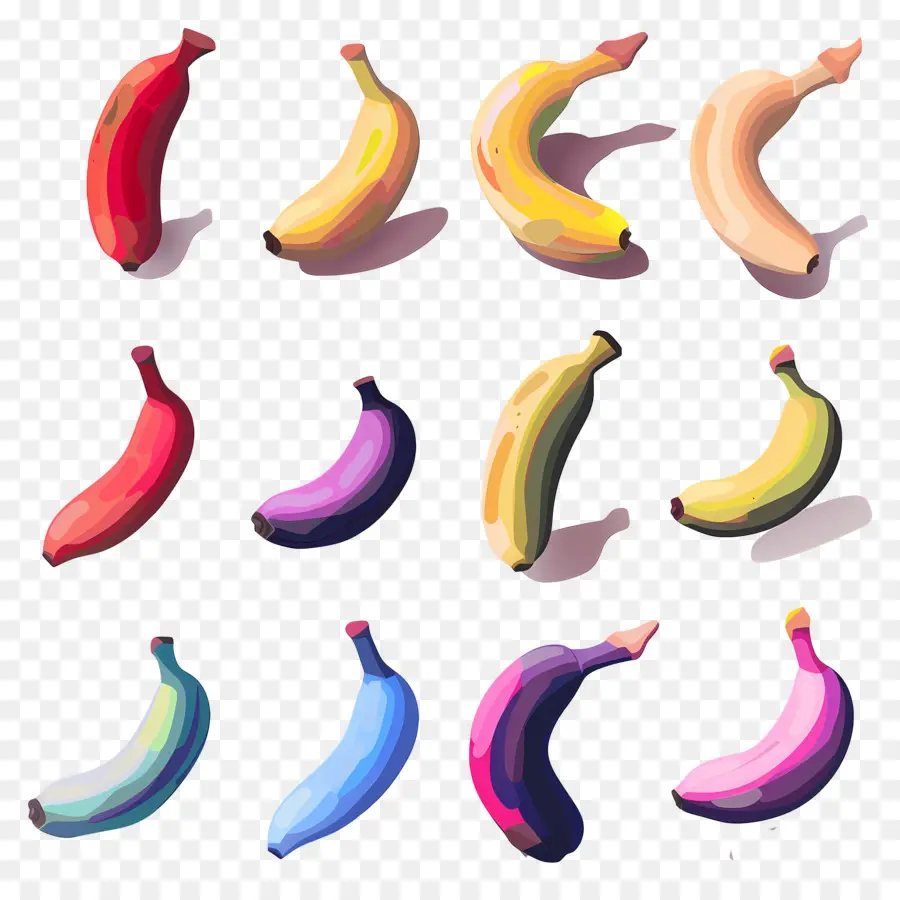 Bananes，Bananes Colorées PNG