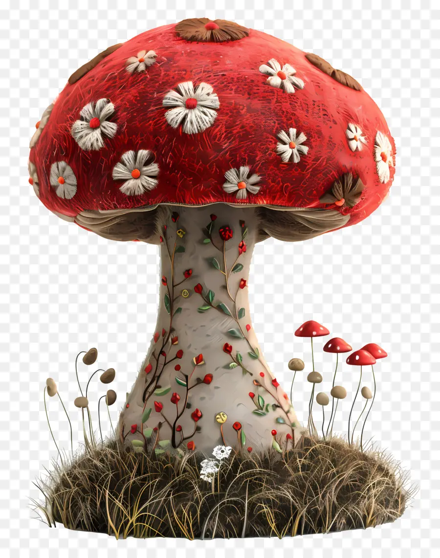 Champignon Rouge，Champignon Décoratif PNG