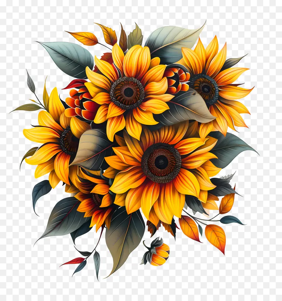 Bouquet De Tournesol，Tournesols PNG